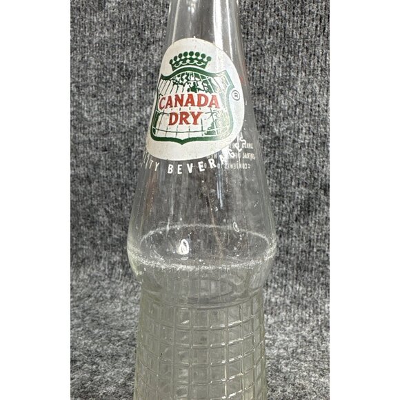 Canada Dry Clear Glass Bottles 10 Fl Oz Set Of 3 Embossed Textured Pattern Vtg - Picture 6 of 6
